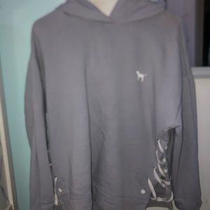 PINK baby blue lace up hoodie